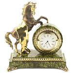 Часы настольные бронзовые с декором в виде коня Horse Stone Clock варинант исполнения - 3 | Loft Concept в Ижевске