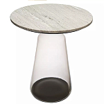 Кофейный столик с прозрачным основанием и столешницей с мраморным узором Transparent Base варинант исполнения - 1 | Loft Concept в Ижевске