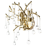 Бра в форме ветвей деревьев золотого цвета с прозрачными подвесками-каплями Droplet Bra варинант исполнения - 1 | Loft Concept в Ижевске