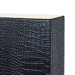 Настольная лампа с черным основанием из текстурированной кожи и белым абажуром Noir Allure  варинант исполнения - 3 | Loft Concept в Ижевске