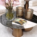 Дизайнерский журнальный стол с круглой столешницей на 3-х геометрических ножках Lehumod варинант исполнения - 2 | Loft Concept в Ижевске