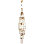 Большая многоярусная люстра с хрустальными подвесками Crystal Art Multi-tiered Gold Chandelier варинант исполнения - 3 | Loft Concept в Ижевске