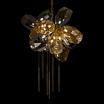 Люстра подвесная со стеклянными плафонами из дымчатого и золотистого с шестью вертикальными подвесками Gilded Mirage  варинант исполнения - 4 | Loft Concept в Ижевске