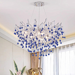 Люстра с синими стеклянными подвесками в форме капель FAIRYTREE Light варинант исполнения - 2 | Loft Concept в Ижевске