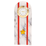 Часы погон МВД подарочные настольные из натурального камня Мрамор Military Clock варинант исполнения - 4 | Loft Concept в Ижевске