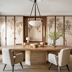 Обои с вышивкой ручной работы Deco Wisteria ﻿Midas colourway on Liso Pearl wool sateen варинант исполнения - 1 | Loft Concept в Ижевске