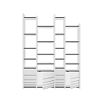 Стеллаж прямой ассиметричный с полками и 4-мя дверцами ARYA BOOKCASE WHITE варинант исполнения - 1 | Loft Concept в Ижевске