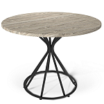 Стол обеденный с круглой бежево-серой столешницей Harris Collection варинант исполнения - 1 | Loft Concept в Ижевске