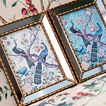 Постер в зеркальной раме в стиле шинуазри Chinoiserie Imperial Garden Peacocks on a Tree Poster варинант исполнения - 5 | Loft Concept в Ижевске