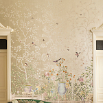 Обои ручная роспись Temple Newsam White Gold gilded silk варинант исполнения - 3 | Loft Concept в Ижевске