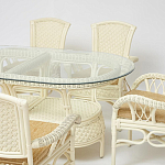 Комплект обеденный из ротанга Eloise grand white варинант исполнения - 2 | Loft Concept в Ижевске