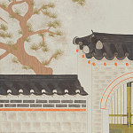 Обои ручная роспись The Art of Learning and Steps for the Flowers by Teo Yang Original colourway on Icefield India tea paper варинант исполнения - 2 | Loft Concept в Ижевске