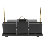 Настольный письменный набор из камня лемезит с гербом России Royal Accessory варинант исполнения - 3 | Loft Concept в Ижевске