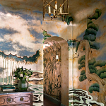 Обои ручная роспись Bamboo River Blossom Original colourway on Deep Rich Gold gilded paper with pearlescent antiquing варинант исполнения - 1 | Loft Concept в Ижевске