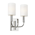 Бра с прямоугольным основанием и 2-мя белыми цилиндрическими льняными абажурами Feiss варинант исполнения - 1 | Loft Concept в Ижевске