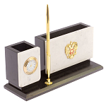 Настольный письменный набор из мрамора с часами и ручкой Marble Accessory варинант исполнения - 2 | Loft Concept в Ижевске