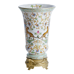 Ваза из фарфора на бронзовом основании Turquoise Blooming Garden варинант исполнения - 2 | Loft Concept в Ижевске