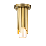 Потолочный светильник латунного цвета с цилиндрическим белым матовым плафоном Elstead Lighting варинант исполнения - 1 | Loft Concept в Ижевске