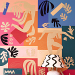 Обои ручная роспись в стиле Арт-деко Jazz Original colourway on painted silk with embroidery варинант исполнения - 2 | Loft Concept в Ижевске