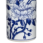 Ваза цилиндрической формы с крышкой и синим цветочным узором на белом фоне Blue & White Ornament варинант исполнения - 2 | Loft Concept в Ижевске