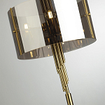 Торшер с круглым плафоном на высокой бронзовой ножке с вертикальным декором из металлических трубок Sohne варинант исполнения - 4 | Loft Concept в Ижевске