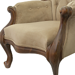 Кресло с мягкой обивкой из светло-коричневого велюра на 4-х деревянных ножках Evelyn Classical Armchair варинант исполнения - 4 | Loft Concept в Ижевске