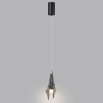 Подвесной светильник с черной металлической основой и рельефным плафоном Glass Pod варинант исполнения - 5 | Loft Concept в Ижевске