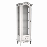 Витрина белая однодверная из массива бука с 4-мя полками и ящиком White Provence варинант исполнения - 2 | Loft Concept в Ижевске