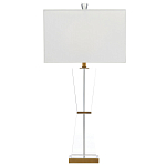 Настольная лампа с прозрачным корпусом и прямоугольным тканевым абажуром Charm and Luxury варинант исполнения - 4 | Loft Concept в Ижевске