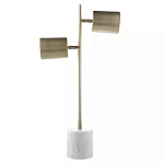 Настольная лампа золотистая на белом мраморном основании Streams of Light варинант исполнения - 2 | Loft Concept в Ижевске
