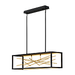 Люстра прямоугольная черного цвета с декором в виде ветвей в золотой отделке Hinkley варинант исполнения - 2 | Loft Concept в Ижевске