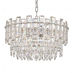 Круглая люстра с хрустальными подвесками на серебряном каркасе Gorgeous Crystal Light варинант исполнения - 3 | Loft Concept в Ижевске