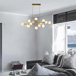 Люстра подвесная с белыми лампами в форме шара Flute варинант исполнения - 1 | Loft Concept в Ижевске