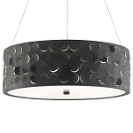 Люстра в форме цилиндра с чёрным фактурным абажуром Round Necklines варинант исполнения - 2 | Loft Concept в Ижевске