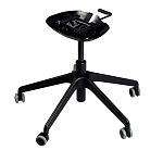 Стул с мягкой бежевой обивкой из велюра и подъемно-поворотным механизмом на черных колесиках Harper Beige варинант исполнения - 3 | Loft Concept в Ижевске