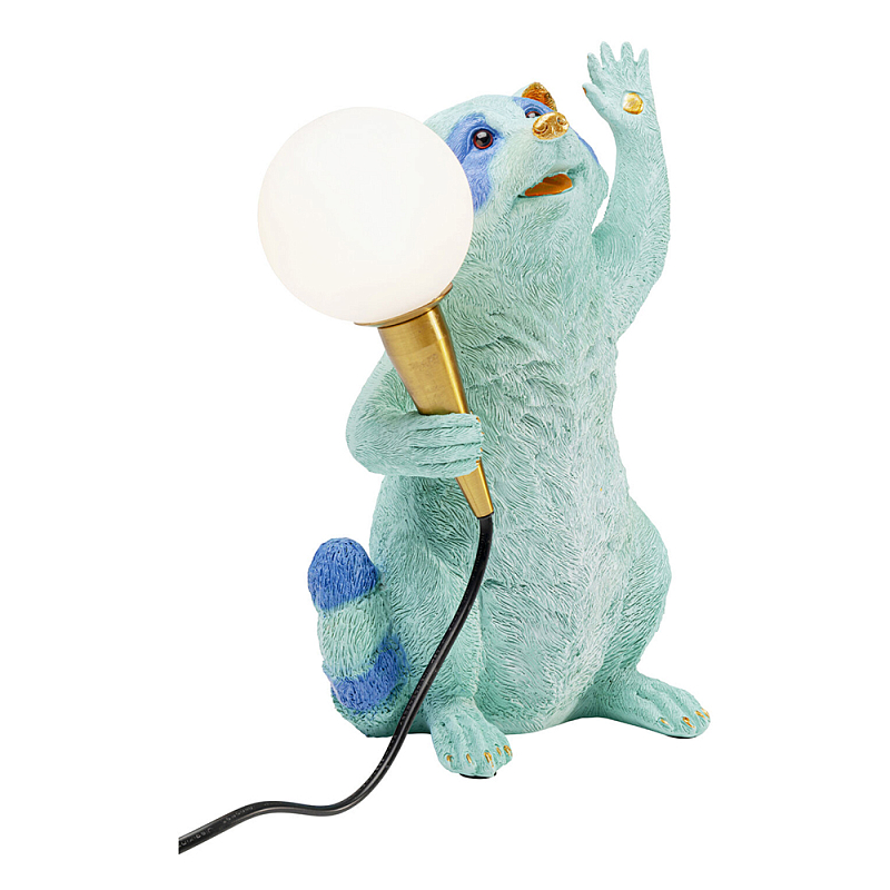 Настольная лампа для детской Голубой Енот  Золотой Бирюзовый Синий в Ижевске | Loft Concept 