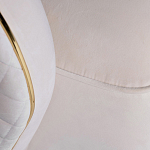 Кресло велюровое оттенка слоновой кости с простроченной спинкой Perfect Comfort варинант исполнения - 3 | Loft Concept в Ижевске