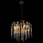 Люстра подвесная круглая в виде ветвей деревьев бронзового цвета с прозрачными подвесками-каплями Droplet Chandelier варинант исполнения - 2 | Loft Concept в Ижевске