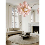 Люстра розовые шары на золотом каркасе Pink Light Bubbles варинант исполнения - 4 | Loft Concept в Ижевске
