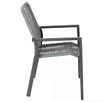 Стул темно-серый с высокой плетеной спинкой и сиденьем Braided Strength варинант исполнения - 2 | Loft Concept в Ижевске