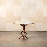 Обеденный стол с фигурным декором бронзового цвета Dichotomy racetrack варинант исполнения - 4 | Loft Concept в Ижевске