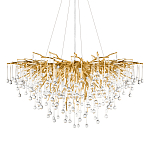 Люстра подвесная с прозрачными стеклянными подвесками в форме капель Диаметр 100 см Droplet Chandelier варинант исполнения - 1 | Loft Concept в Ижевске