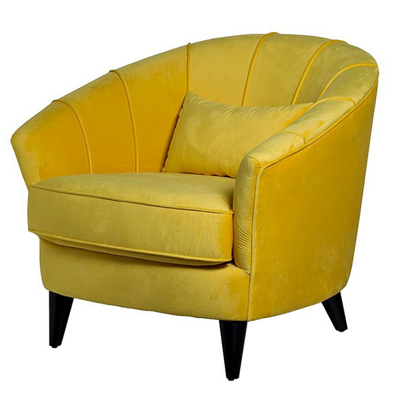 Amour Curved Back Velvet Chair Yellow Желтый в Ижевске | Loft Concept 