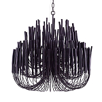 Люстра черная с несколькими ярусами деревянных палочек Bright Wooden Chandelier варинант исполнения - 9 | Loft Concept в Ижевске