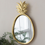 Зеркало овальной формы с золотистой рамкой и декоративной верхушкой в виде ананаса Pineapple Shine  варинант исполнения - 4 | Loft Concept в Ижевске