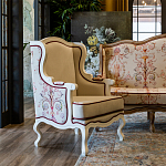Кресло из массива бука бежевое с растительным орнаментом Raffael Beige Floral Armchair варинант исполнения - 7 | Loft Concept в Ижевске