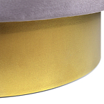 Пуф фиолетовый велюр на золотом металлическом основании Golden Belt варинант исполнения - 3 | Loft Concept в Ижевске