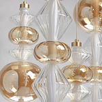 Люстра с плафонами из прозрачного и янтарного стекла в виде шаров и ромбов Gabriel Scott Luna варинант исполнения - 4 | Loft Concept в Ижевске