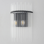 Бра со стеклянными прозрачными трубками и черным металлическим каркасом Nembus варинант исполнения - 3 | Loft Concept в Ижевске