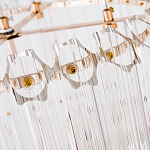 Люстра подвесная круглая с прозрачными хрустальными трубками и золотистым каркасом Диаметр 44 см Hexagon Tube Light варинант исполнения - 3 | Loft Concept в Ижевске